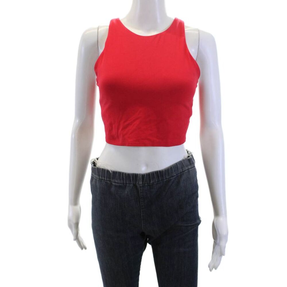 Athleta Womens Racer Back Pull On Sports Bra Red Size Medium